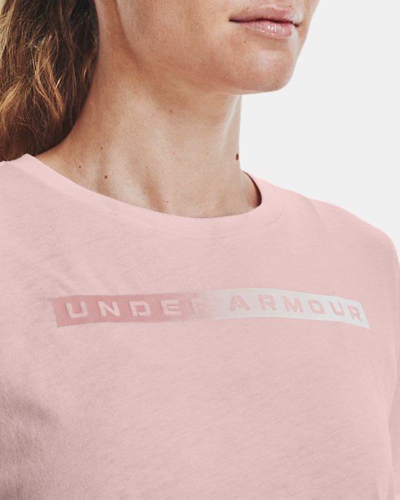 Women's UA Gradient Wordmark T-Shirt in Pink image number 3